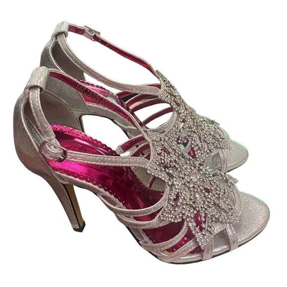 JONATHAN KAYNE Stella Women's Silver Jeweled Star Heels NEW 6.5 - Picture 2 of 6